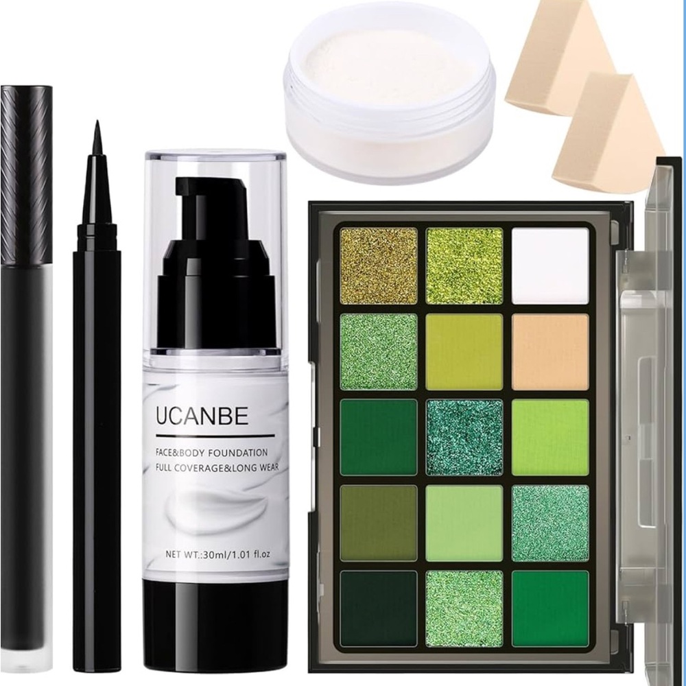 Green Eyeshadow Palette Set For HALLOWEEN OR EVERYDAY LOOKS ! NEW